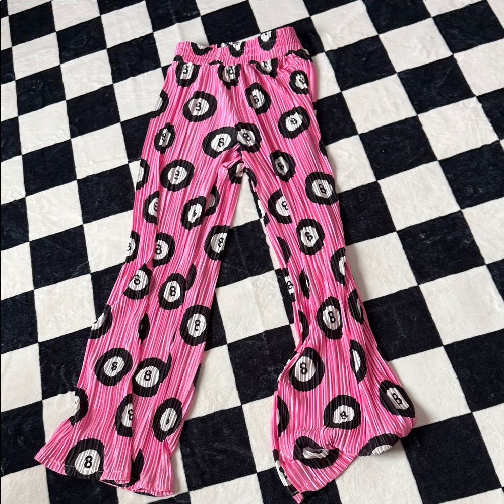 Pink 8-Ball Flared Pants